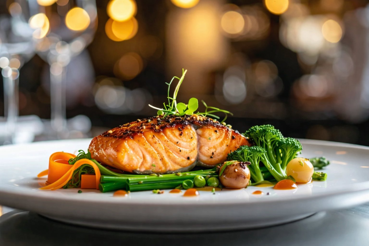 Artisan fine dining salmon dish yoga retreat Vernon BC Sparkling Hill