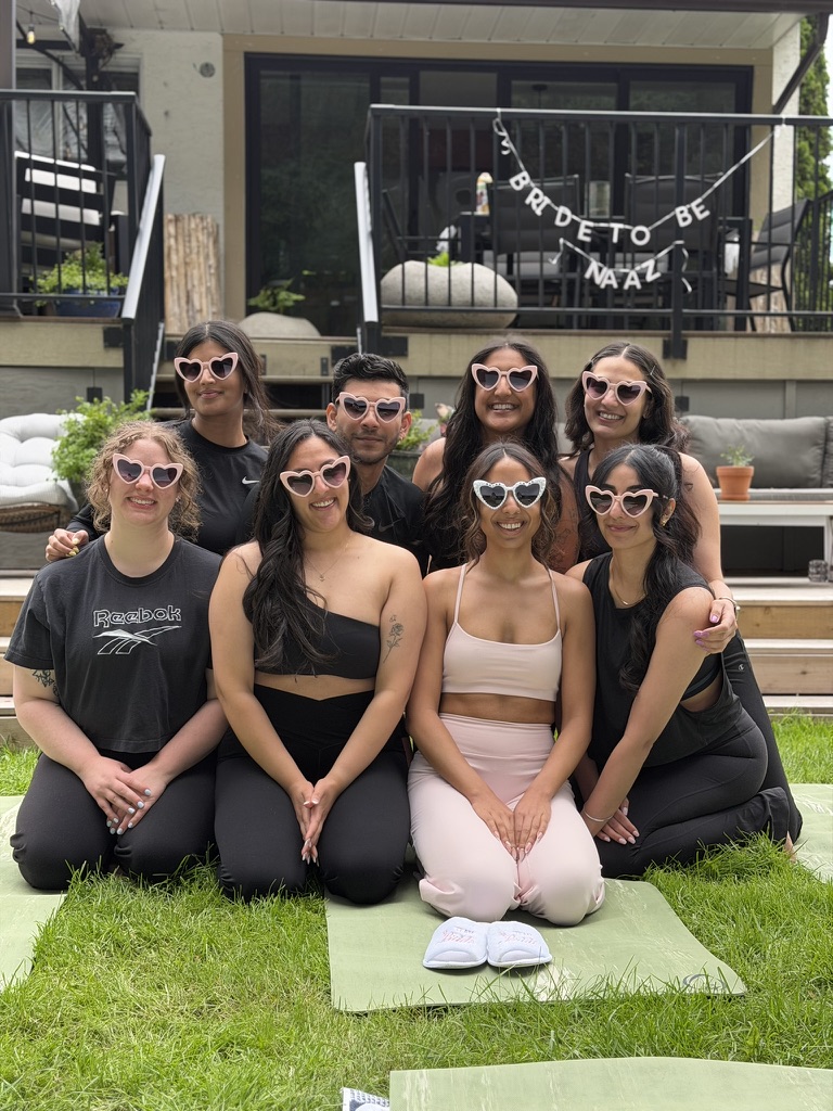 bride to be bachelorette yoga kelowna backyard group