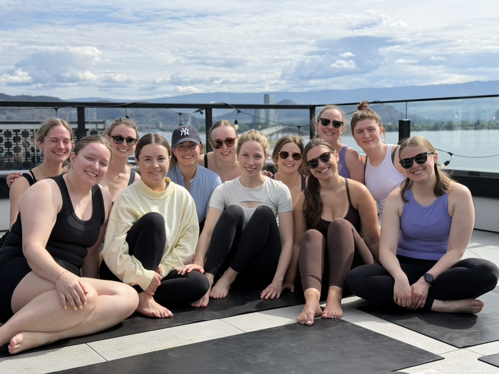 bachelorette yoga party kelowna rooftop okanagan lake