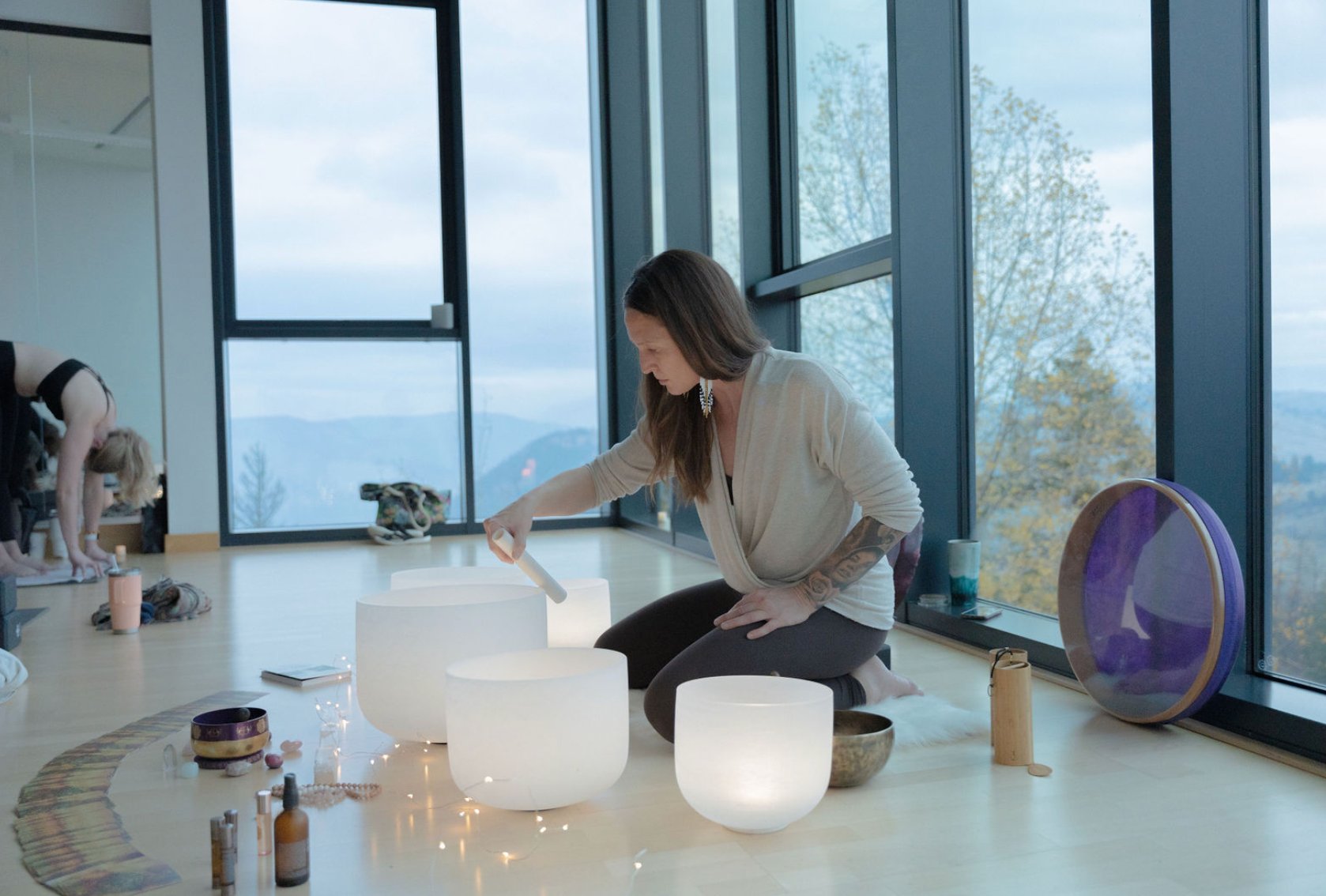 Julie McCormick crystal singing bowls sound healing yoga retreat Vernon BC